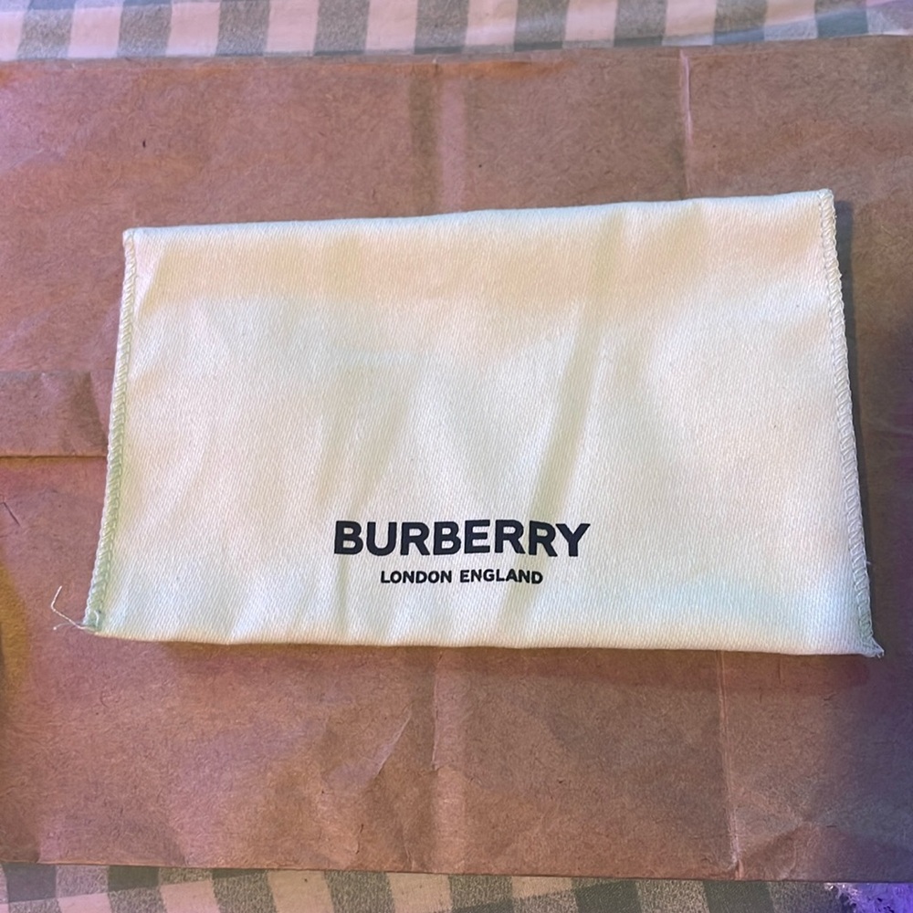 Authentic BURBERRY SMALL PALE GREEN Dust Bag For Wallet- 5.5”Wx5.75”H